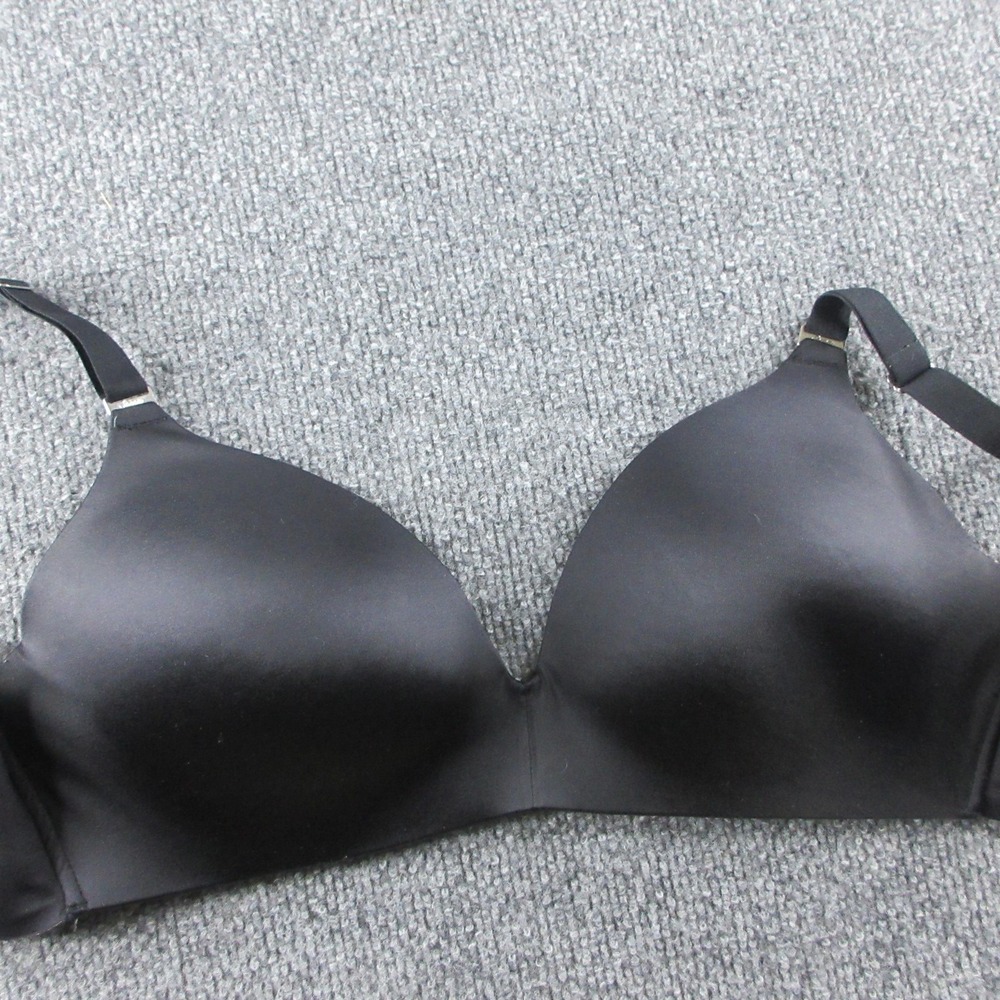 Soma Vanishing Back Bra Womens 34B Black Lightly Lined Seamless T-Shirt